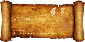 Gácser Kitti névjegykártya