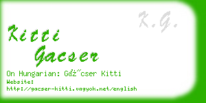 kitti gacser business card